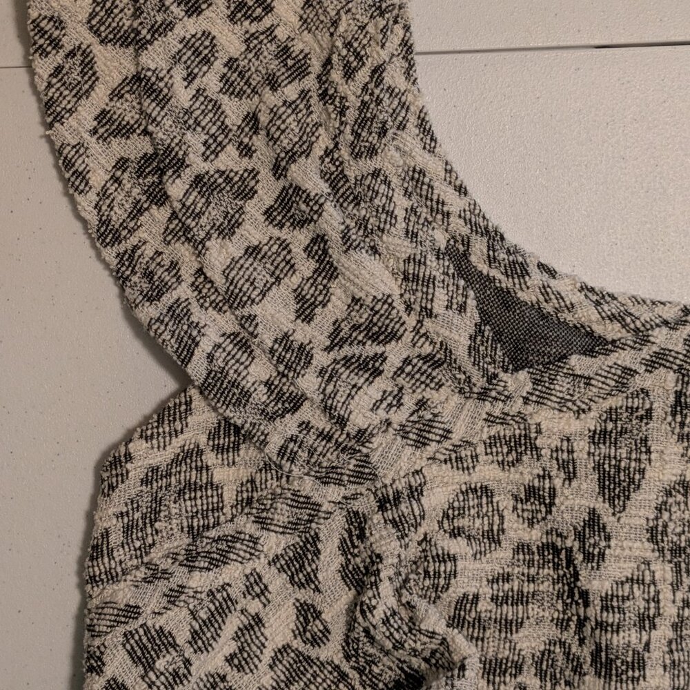 NWOT Vintage Anthropologie Dolan flutter sleeve leopard print tweed blouse - Picture 7 of 8